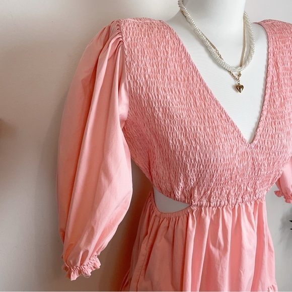 Lusana Brooke Cotton Mini Dress in Cameo Pink NWT Women Dress Size Small - Picture 3 of 10